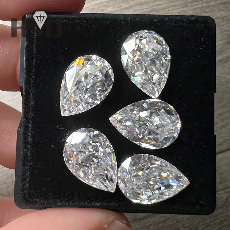 

Loose Moissanite Stones Crushed Ice Pear Cut D Color VVS1 GRA Certificate for Diy Jewelry Making Charms Beads