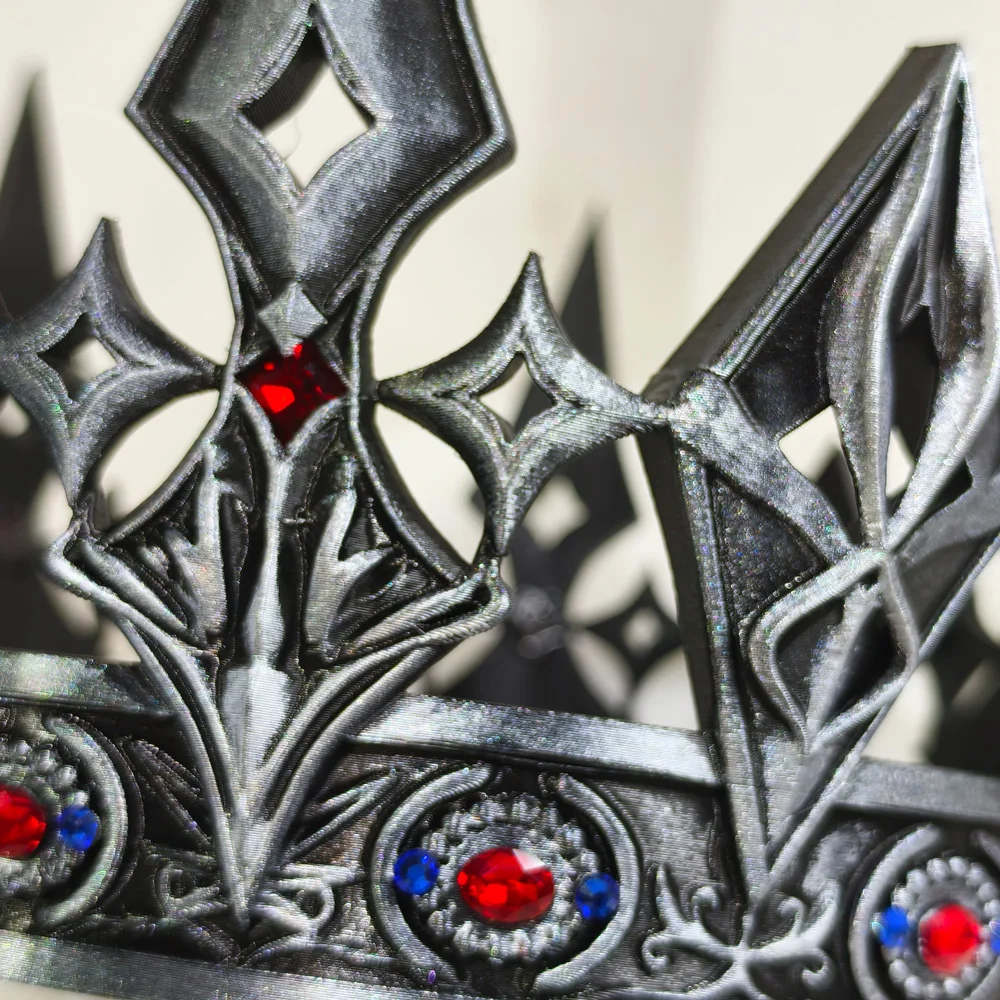 الحب والمساحة العميقة Xavier ملك داركنايت الملك شعر مستعار تأثيري وتاج الرجال النساء كرنفال هالوين حفلة لعب الأدوار الدعائم #3