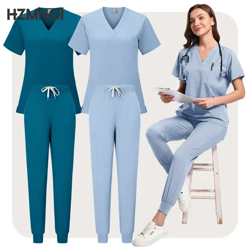 Top Sell Hospital Uniform Casual Medical Scrubs for Women Butterfly Knot Embroidery SPA Short Sleeve Nursing Scrub Uniforms Sets