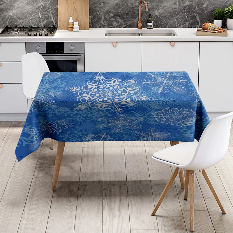 مفرش طاولة بنمط زهرة زرقاء من البوليستر المطبوع لتزيين غرفة الطعام 152 × 243 سم (طول) AliExpress.com تسوق عبر الإنترنت