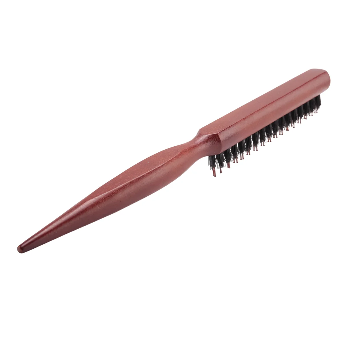 Wood Handle Natural Boar Bristle Hair Brush Fluffy Comb Hairdressing Barber Wood-color