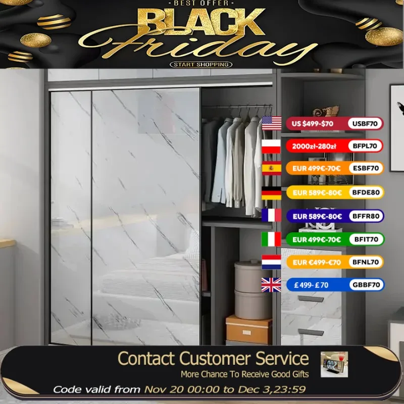 

European Luxury Wardrobes Sliding Doors Modern Display Bedroom Closet Organizer Space Saving Roupeiros De Quarto Furniture