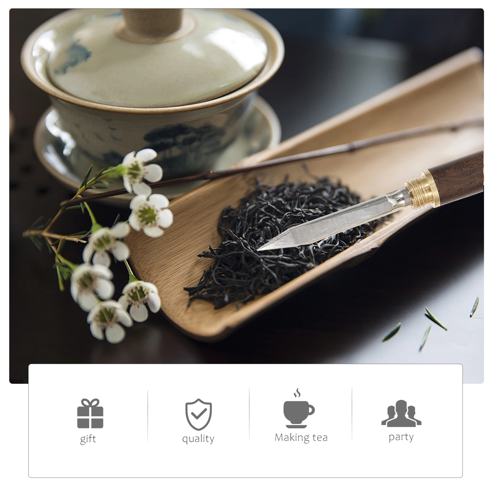 

Tea Pry Knives Stainless Steel Cutter Practical Teaware Useful Puer Needle 2in1 Design Tea Lovers Item Kitchen