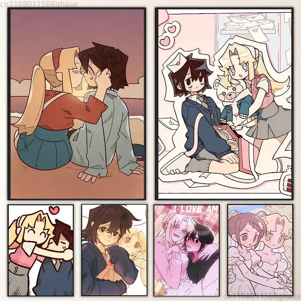 

I Love Amy AMY x BIBI Anime Artists Canvas Painting for Living Room Home Decor Poster Fans Gifts-unframed