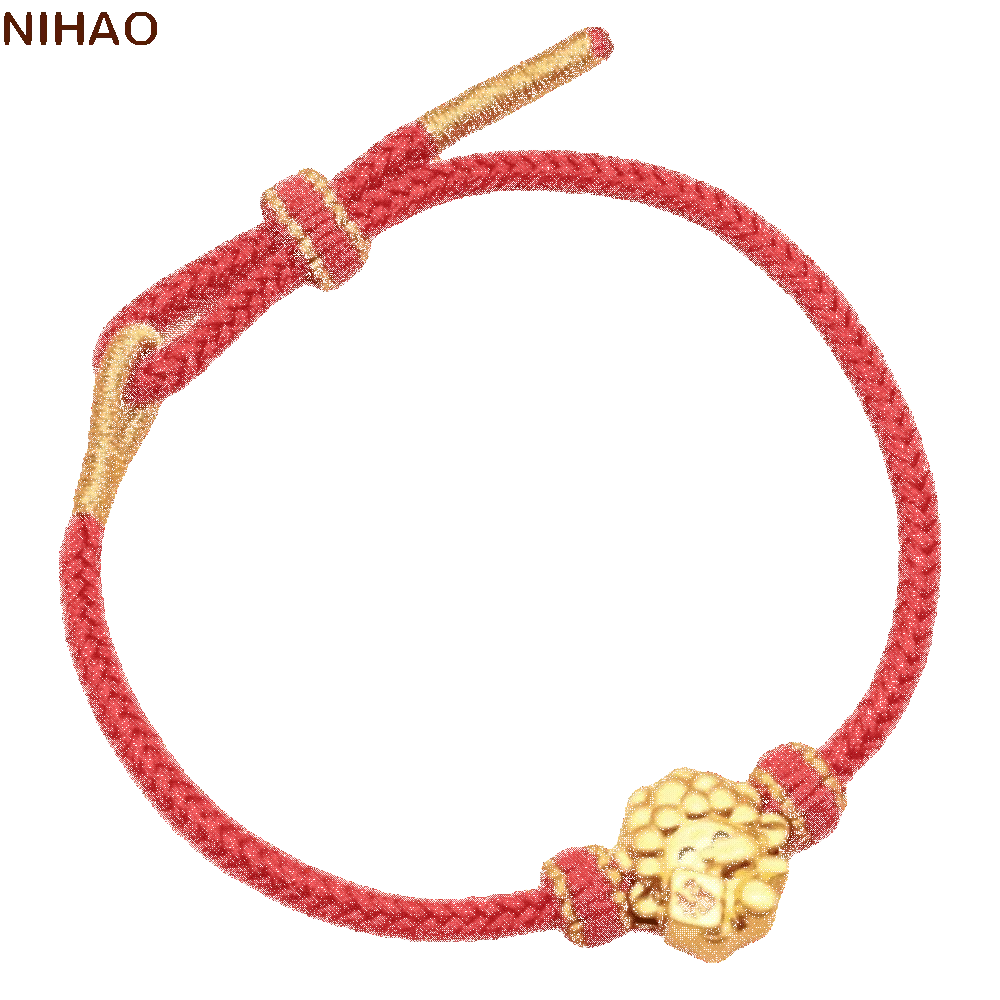 New Braided Zodiac Goat Bracelet Adjustable Lightweight Red String Hand Chain Sliding Gold Plated Lucky Bracelet Women