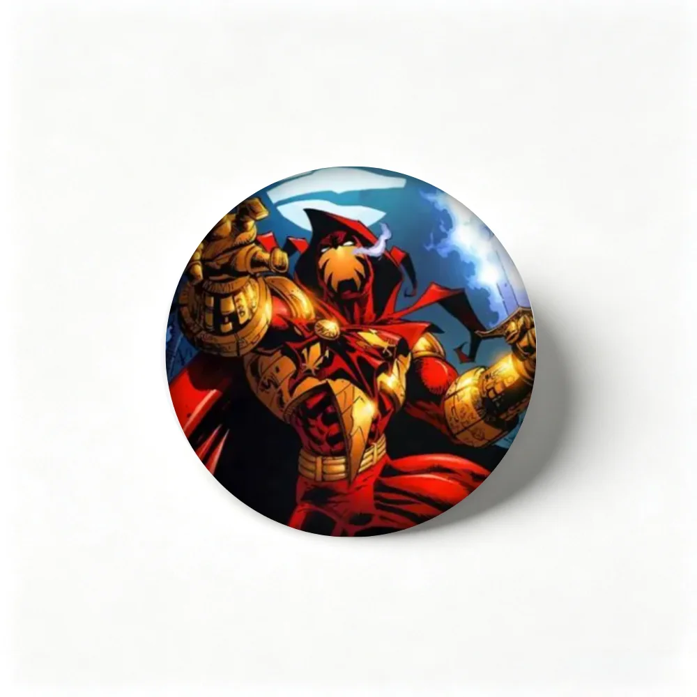 Handmade Creative Brooch Pin 32mm 44mm 58mm Tinplate Badge, Red Cape Comic Hero Lapel Pin, Clothing Gift Accessory