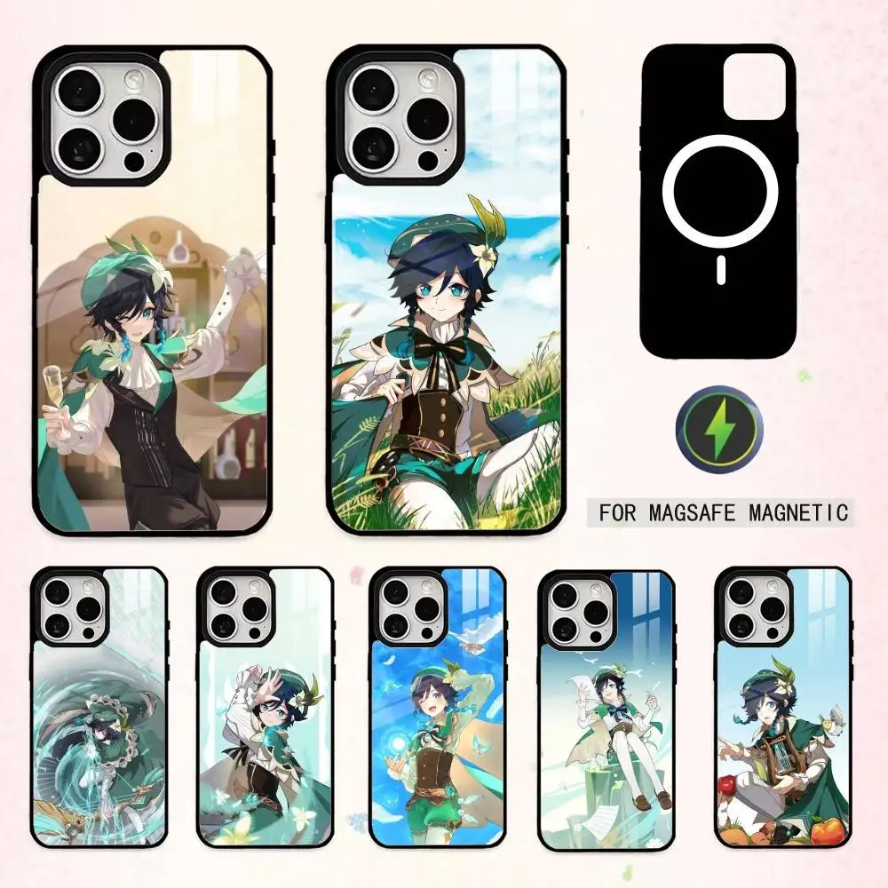 

C-Cute V-Venti B-Barbatos Phone Case For iPhone17,16,15,14,13,12,11 Plus,Pro Max Magnetic For Magsafe Wireless Charging