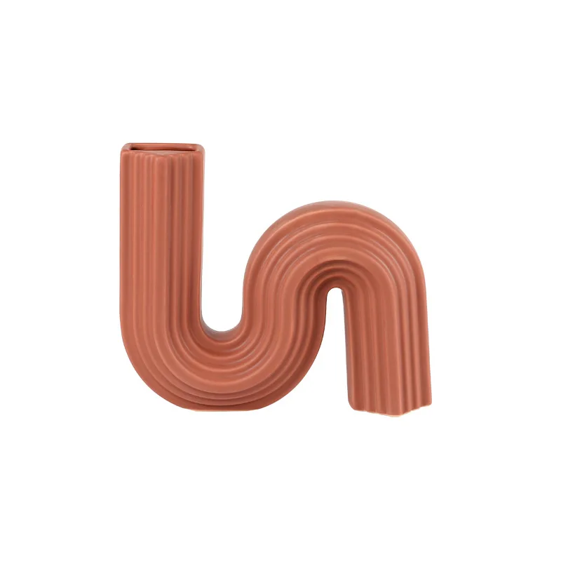 

Style Ceramic Vase Decoration Modern Geometric Architectural Modeling Hotel Model Room Creative Soft Decoration