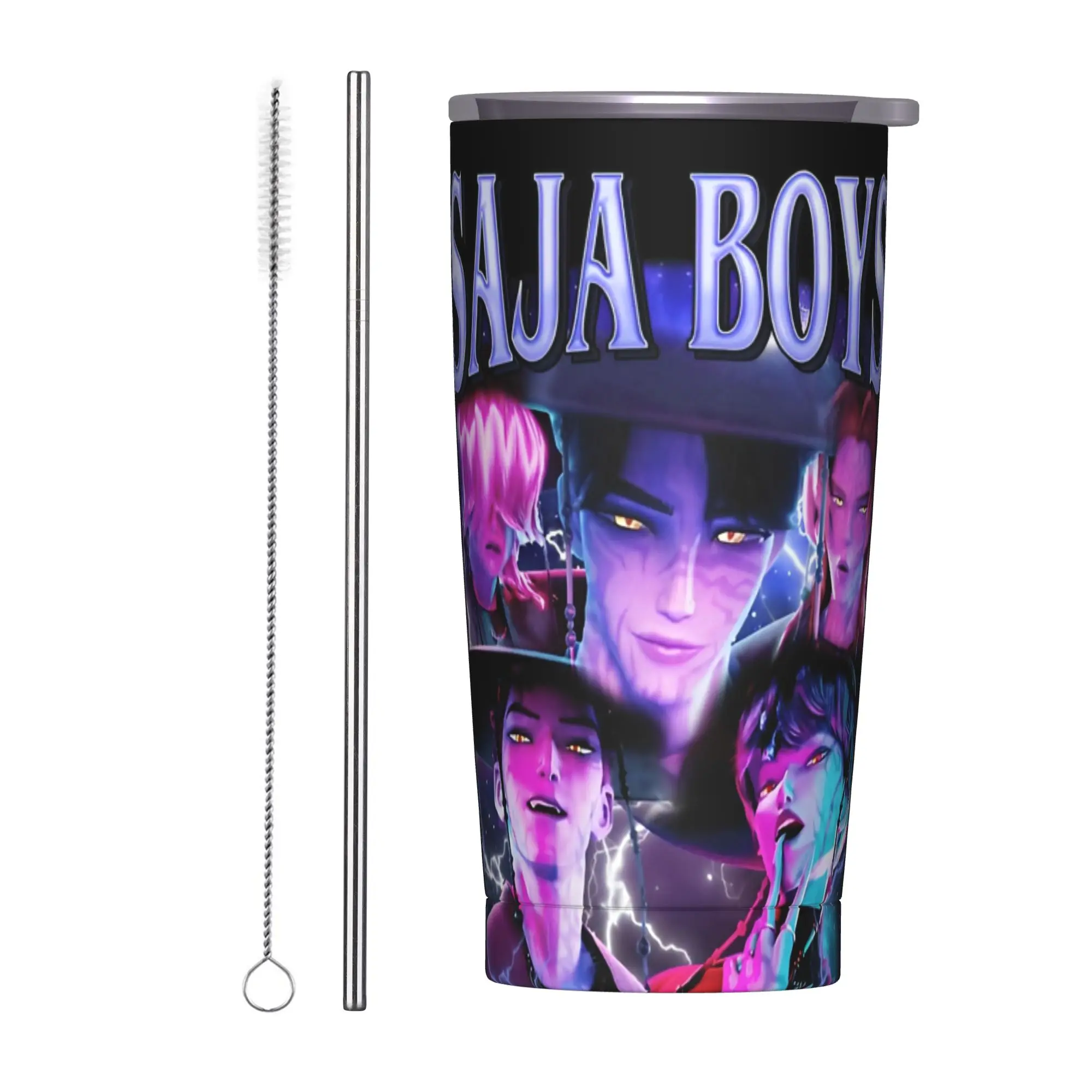 

Saja Boys Huntrix Tumbler Vacuum Insulated Kpop Demon Hunters Thermal Cup Vacuum Flask Travel Outdoor Mug Spill Proof, 20oz