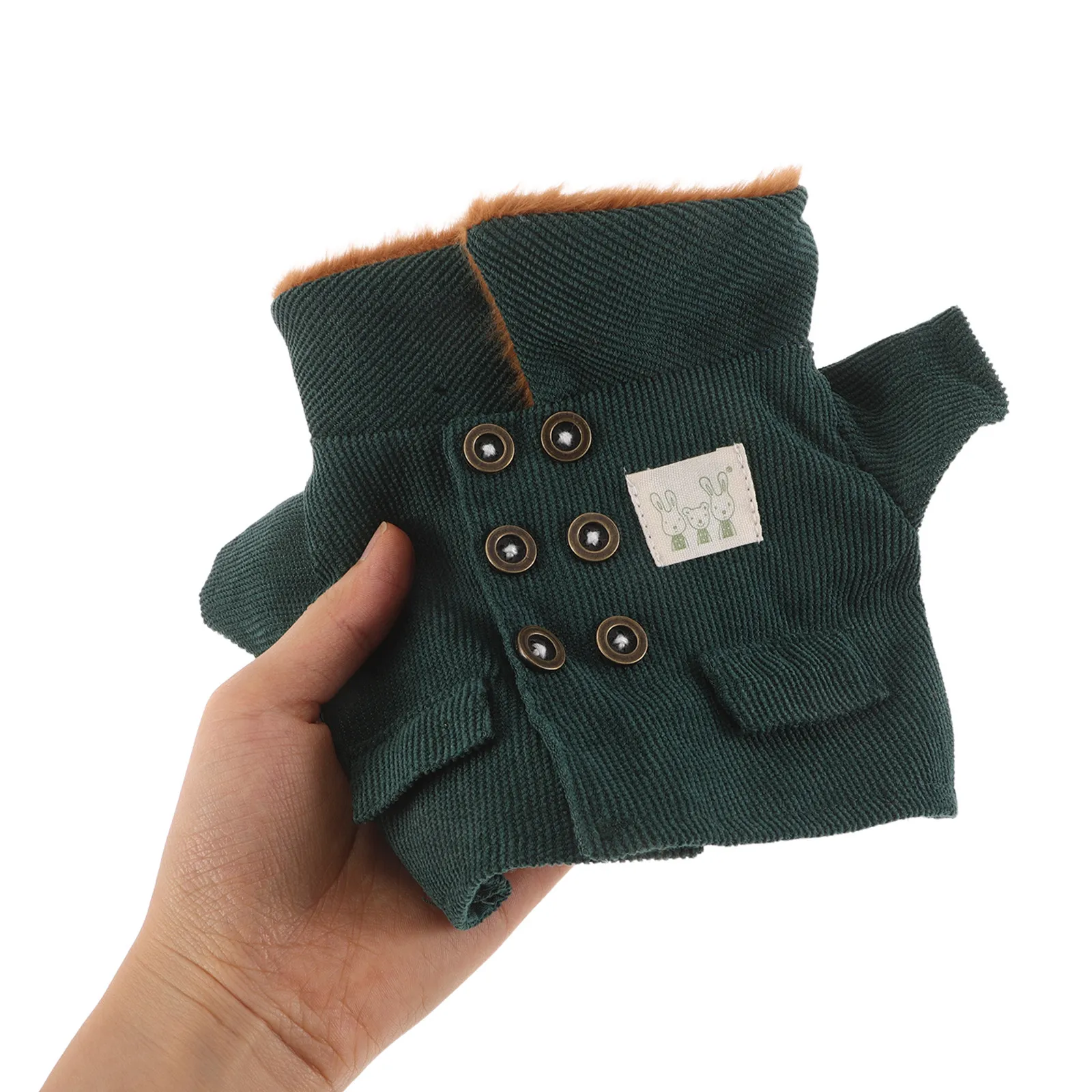 

1Set Army Coat Set for Stuffed Animals Winter Hat Jacket Outfit Creative Dress Up Costume Warm Polyester Clothes Decor