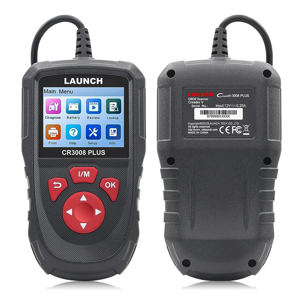 LAUNCH X431 CR3008 Plus OBD2 Professional Scanner OBDII Diagnostic Code Reader Tool For Check Engine Light Battery Voltage Test