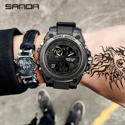 SANDA 739 Sports Men's Watches Top Brand Luxury Military Quartz Watch Men Waterproof S Shock Male Clock relogio masculino 2023