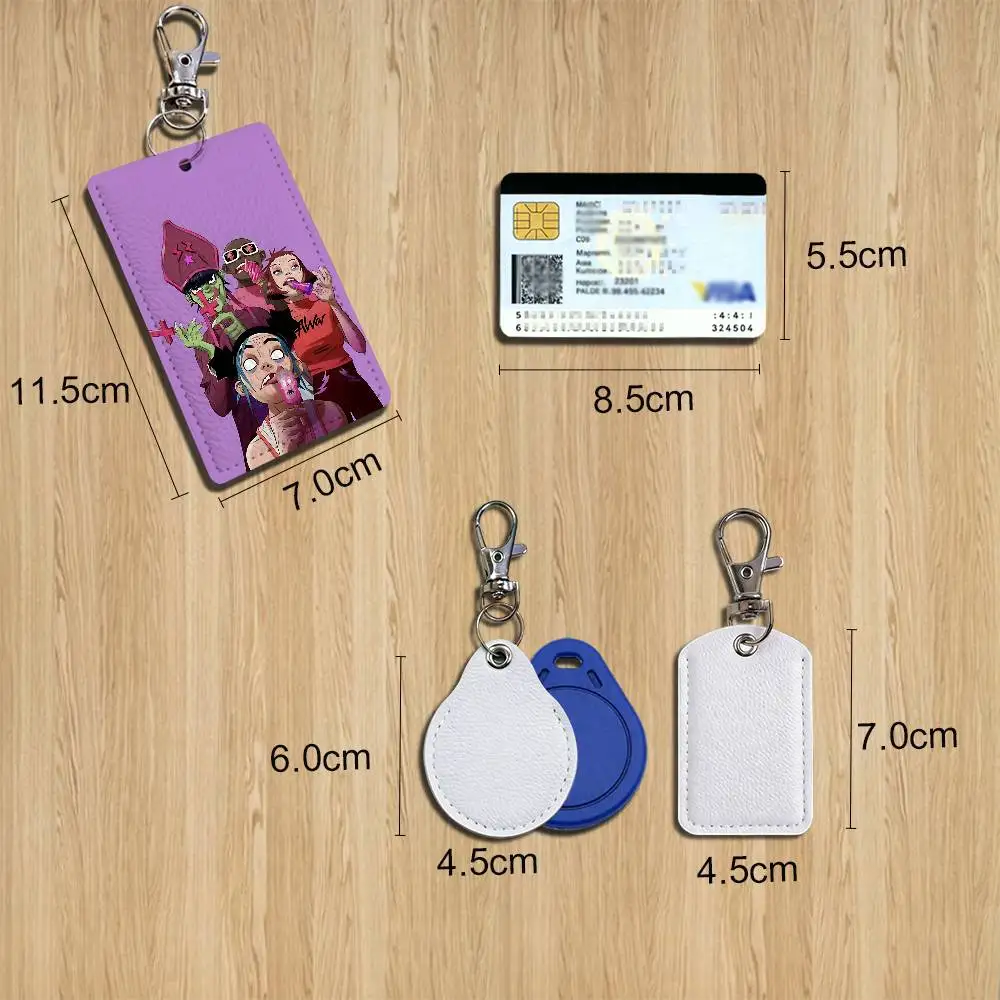 band 2D Noodle Gorillaz Cartoon Singer Anime Card Keychain Fashion Pendant Bag ID Door Card Holder Bus Card Cute Adult