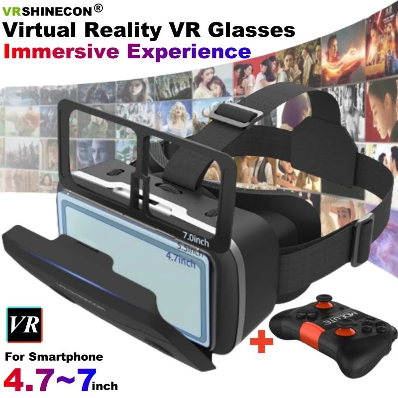 

Очки виртуальной реальности G15 IMAX Giant Screen HD 3D для просмотра фильмов, VR-шлем из картона для телефонов 4.7-7 дюймов, с игровым джойстиком