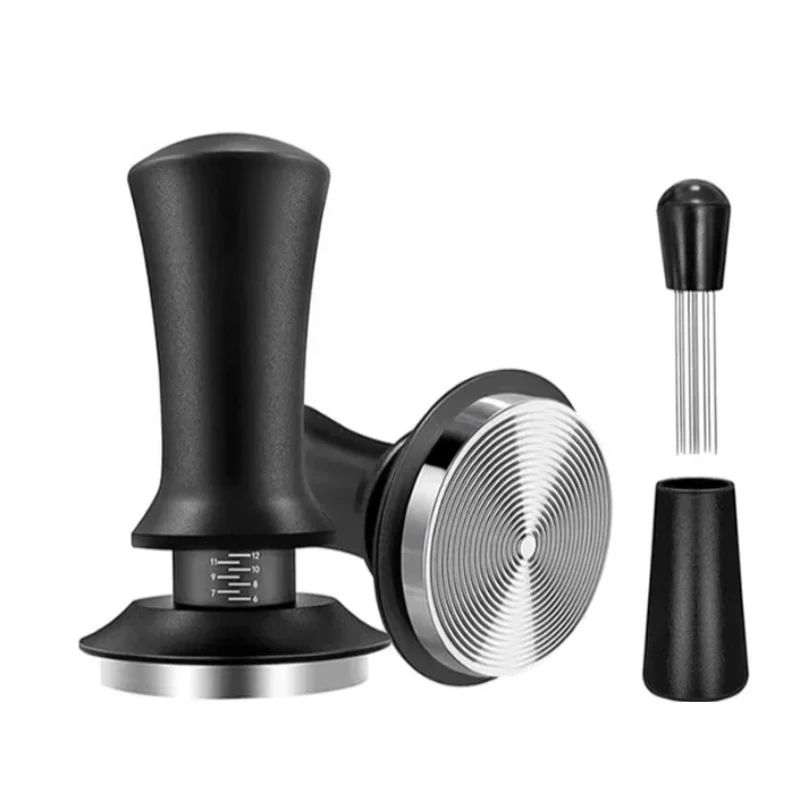 51/ 53/58mm Black Coffee Hand Tamper Stainless Steel Base Professional Espresso Press for Coffee Machine Barista Tool