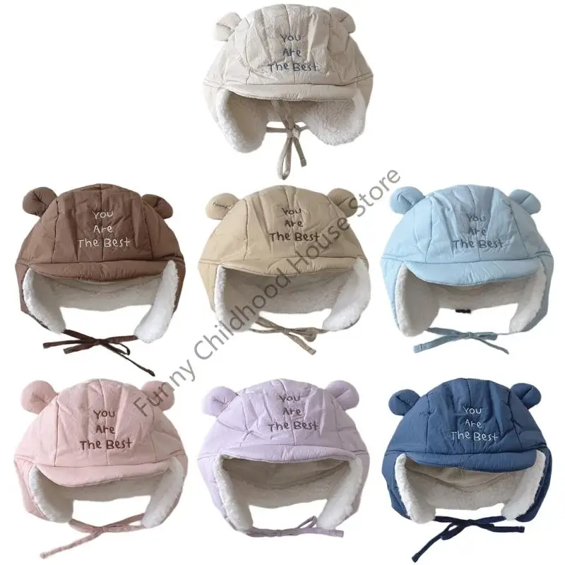 D0LA 유아 추운 날씨 모자 Rapiddry 면 혼합 귀 보안 모자 48-53cm