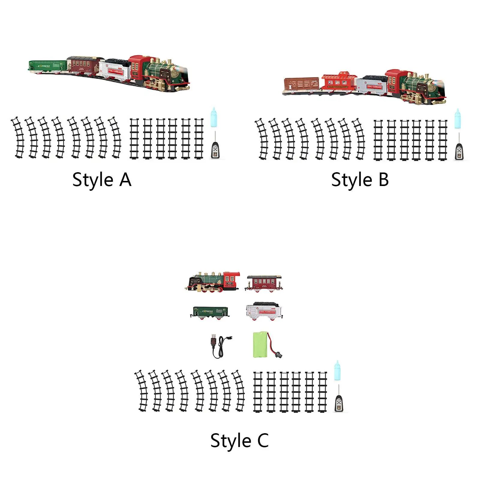 Electric Train Set 3 Cars Christmas Train for Children Kids Birthday Gifts