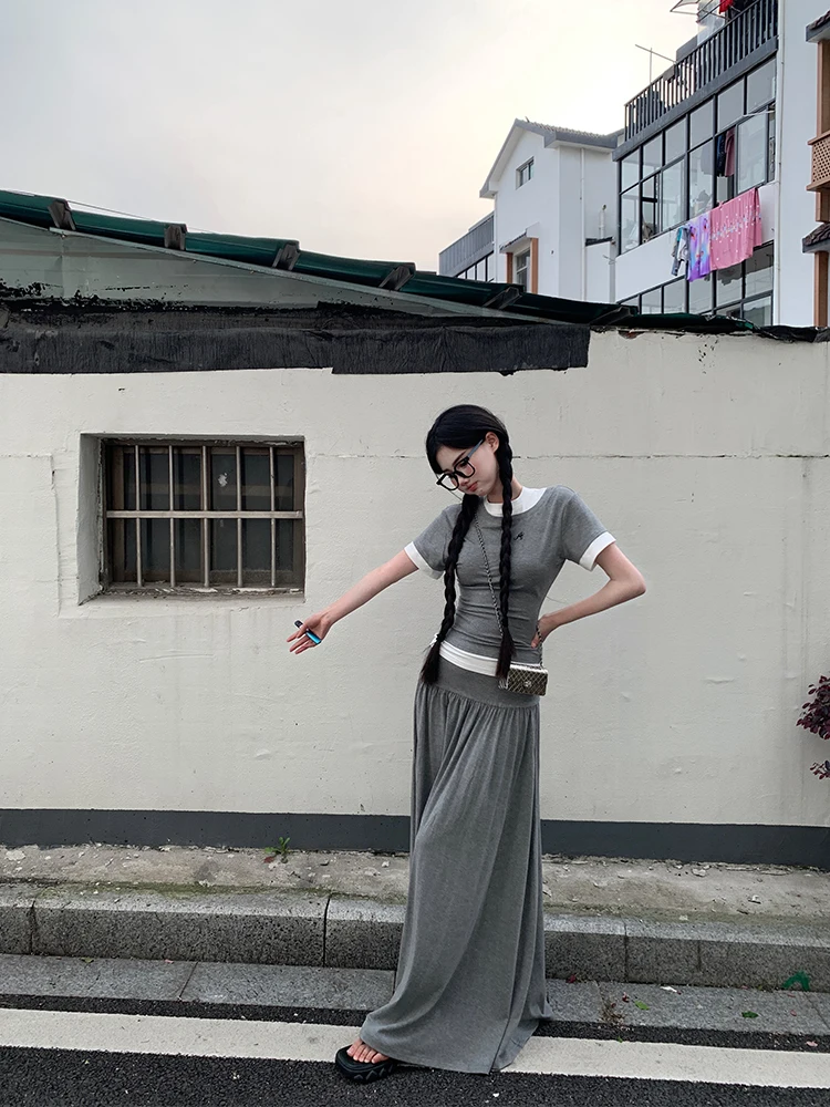 

Summer 2025 Long Floral ey f Skirt Versatile Trendy Women's Dr A-Line Silhouette Faionable Fem Skirts