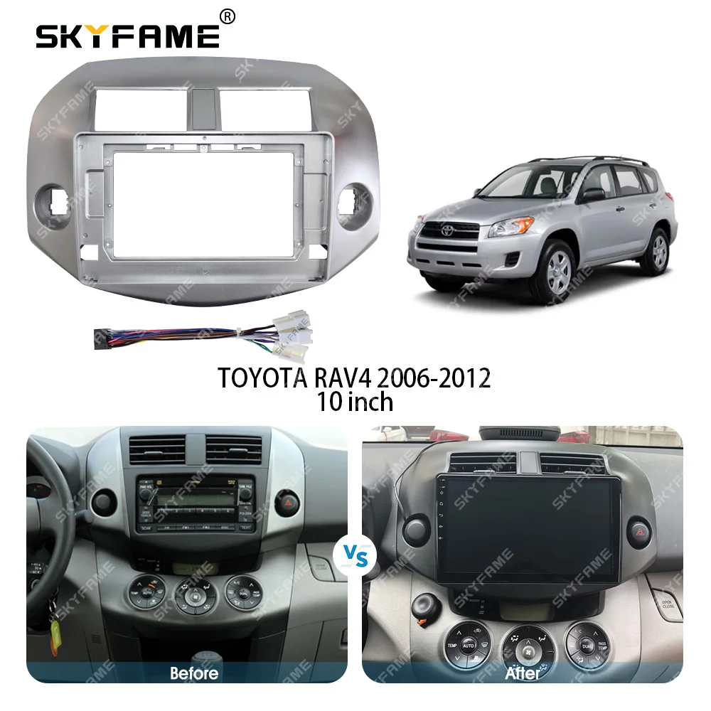 SKYFAME автомобильная рамка, адаптер для фасции, Android радиоприемник, комплект панели для приборной панели для Toyota RAV4