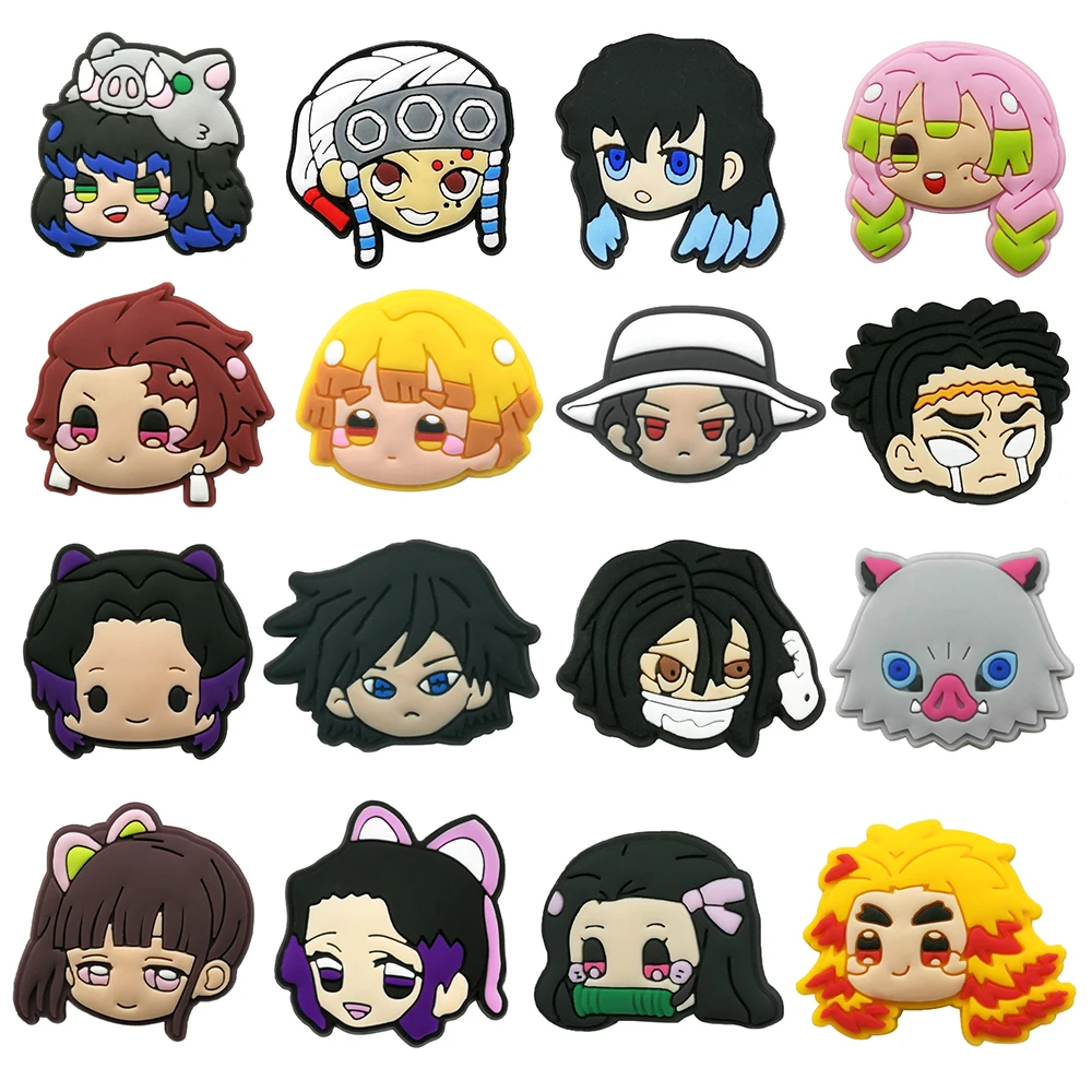 16-25 قطعة انمي ياباني بولي كلوريد الفينيل الأحذية السحر الكرتون الأحذية اكسسوارات الزينة مشبك لحديقة تسد صندل اكسسوارات الحلي