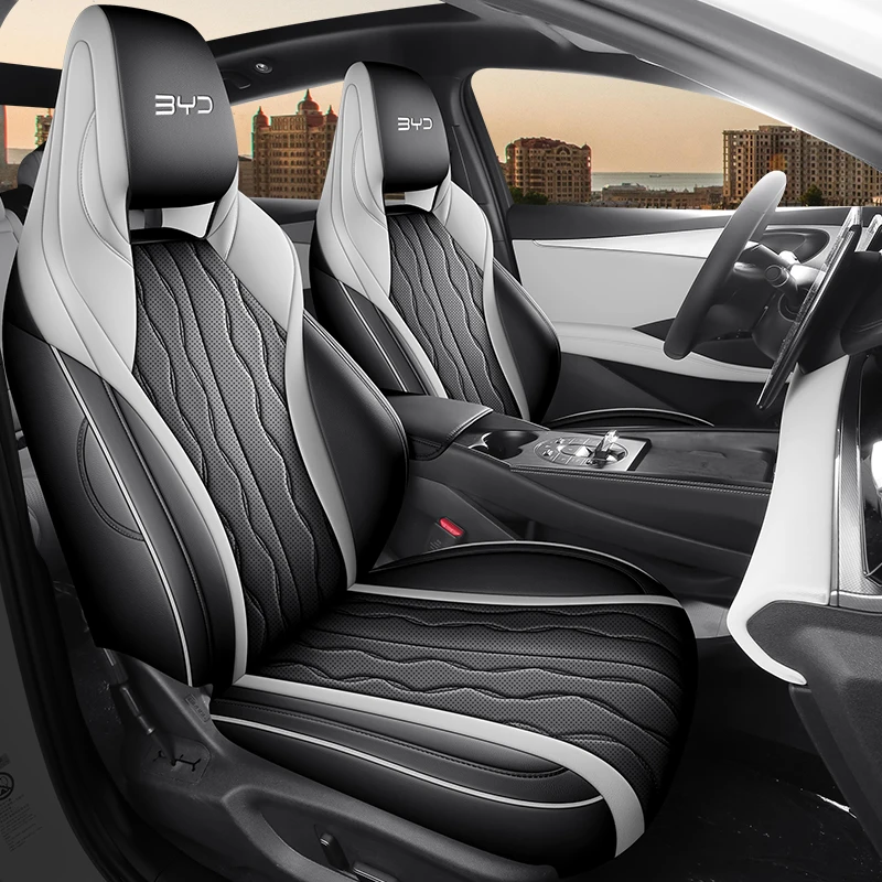 Full Wrapped PU Leather Five Seats Car Seat Covers Durable Auto Interior Decoration Cushion for BYD Seal 6 DM‑i Sedan