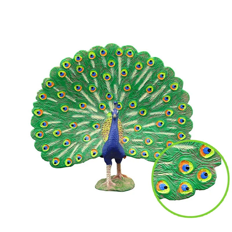 Simulation Peacock Bird Figurines PVC Action Figures Models Collection Educational Toy For Children Miniature Landscape Ornament