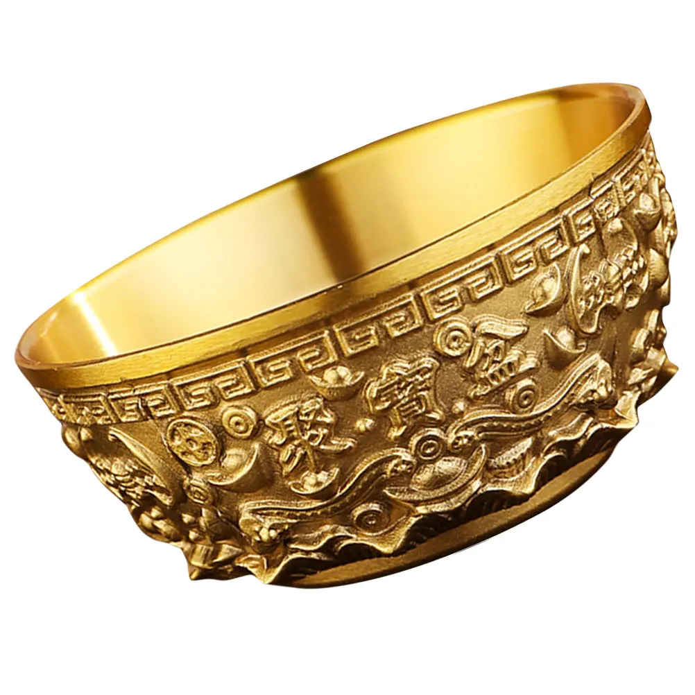 

Brass Treasure Bowl Fortune Basin Bright Gold Office Tabletop Decorative Adornment Brass Treasure Bowl