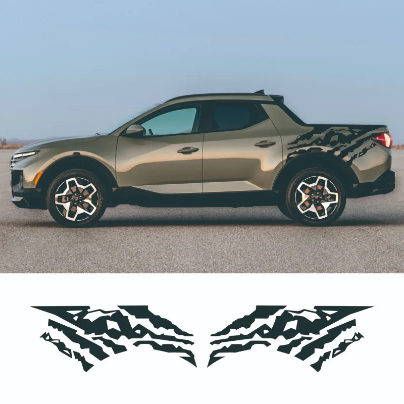 For Hyundai Santa Cruz SE/SEL/Limited 2022-2023 Pickup | Trunk Decal Graphics | Mountains Design Vinyl Cover | Auto Truck Decor