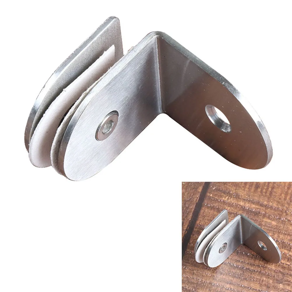 

Shower Room Fixing Clamp Stainless Steel Glass Brackets 8-12Mm Thick Chrome Finish Durable Rust-Free Adjustable Micro Screw