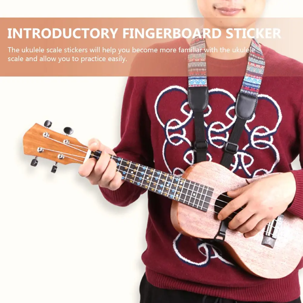 

Fretboard Inlay Stickers Scale Finger Guide Fingerboard Ukulele for Beginners Pvc