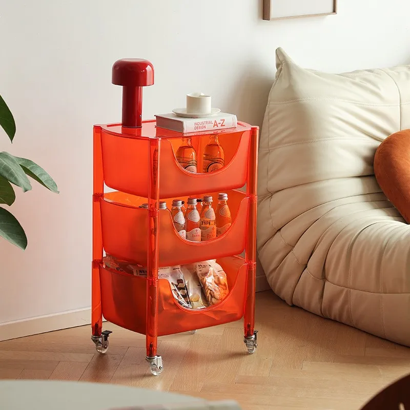 Scandinavian Trolley Living Room Snack Shelf Toy Storage Rack Kitchen Vegetable With Wheels Removable Storage Shelf