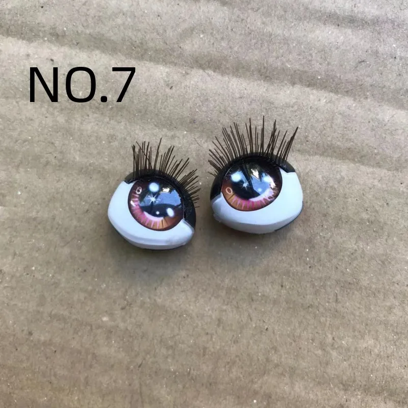 Rainbow Doll Eyes With Real Eyelashes Colorful Alive Sparkly Doll Eyes Original Doll Replacement Eyes Balls Quality Doll Parts