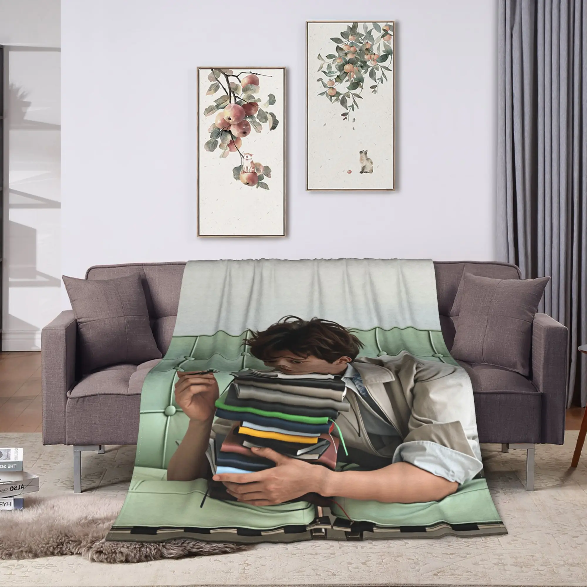 Wang Anyu Actor Blanket Adults  Flannel Throw Blanket For Chair Sofa Bed Soft Cozy Design Quality Bedspread Gift