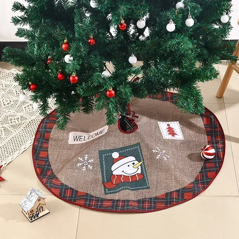 60 سنتيمتر شجرة عيد الميلاد تنورة حمراء شجرة عيد الميلاد غطاء للقدم سانتا كلوز ندفة الثلج شجرة عيد الميلاد السجاد قاعدة حصيرة الزينة #2