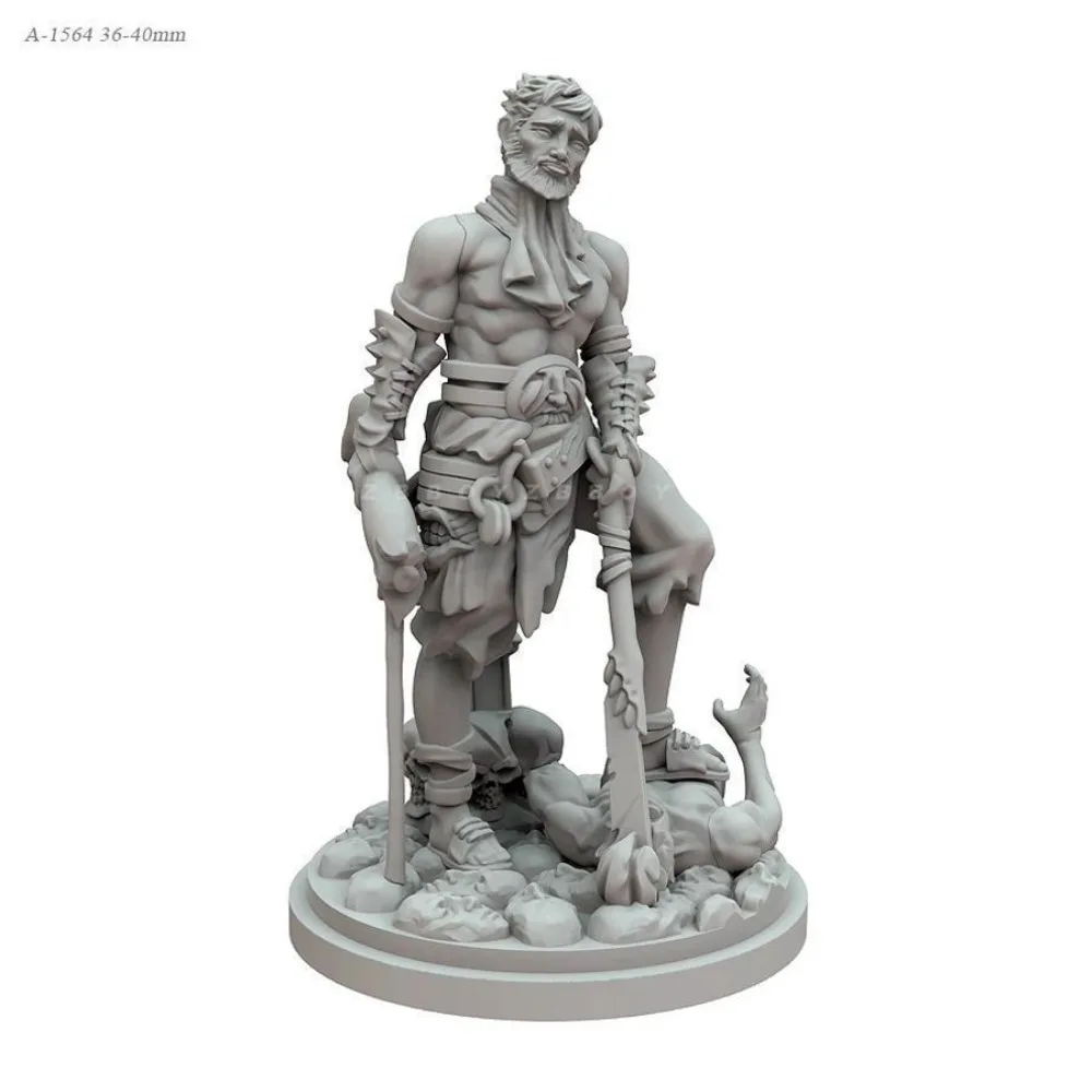 38mm Beauty Soldie Barbarian Gladiator 3D Printed Resin Model DIY Coloring Self-assembly Model Miniatures