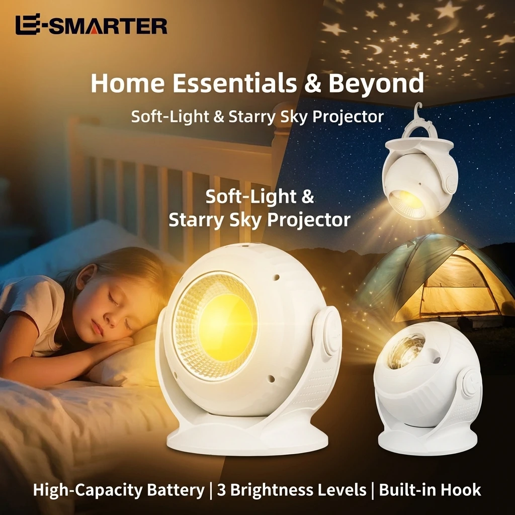 

Rechargeable Camping Light Outdoor Starry Sky Aurora Moonlight Projector Atmosphere Lighting for Campsite & Camping