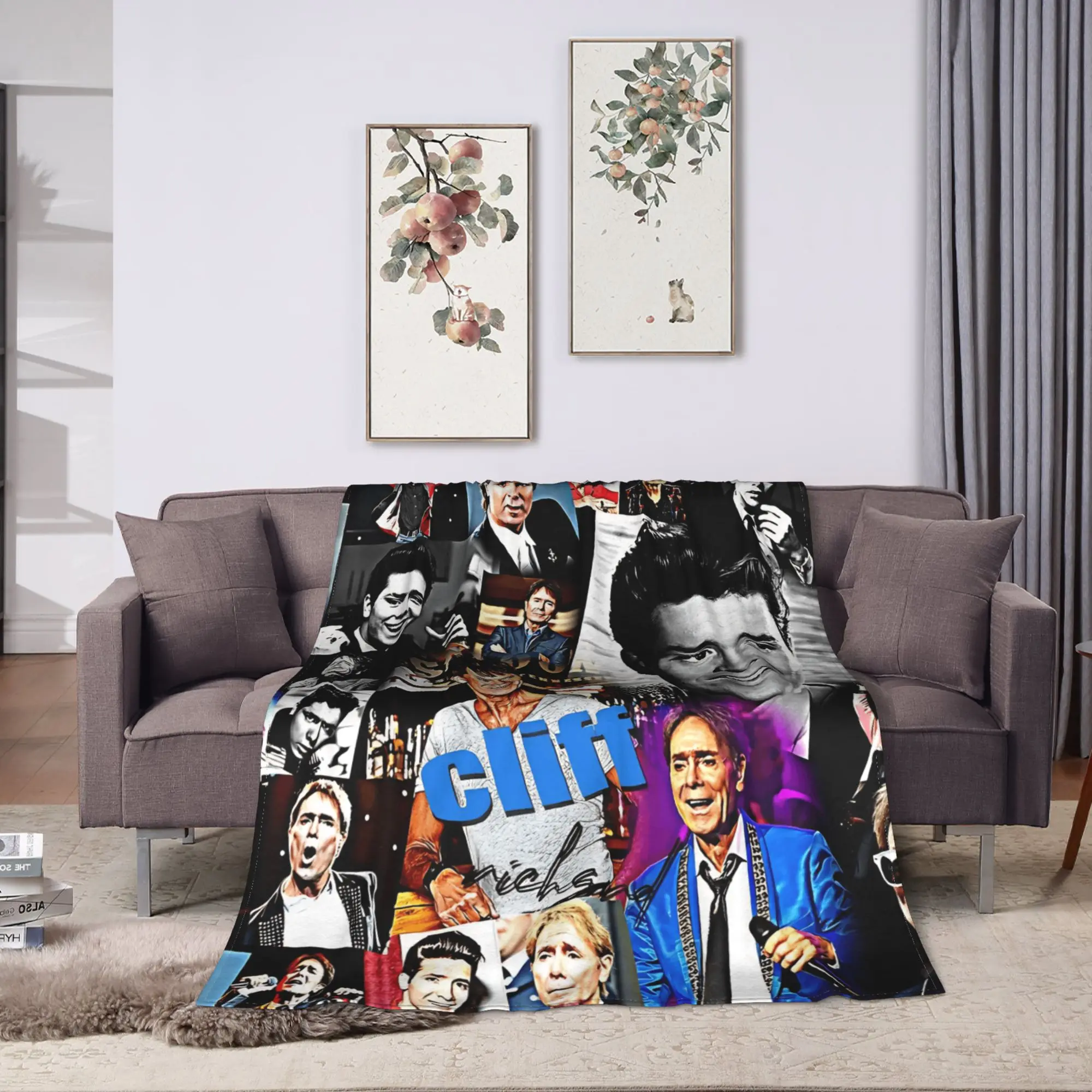 C-Cliff Richard Blanket Winter  Warm Cozy Throw Blanket For Girls Couch Chair Flannel Bedspread Bed Cover