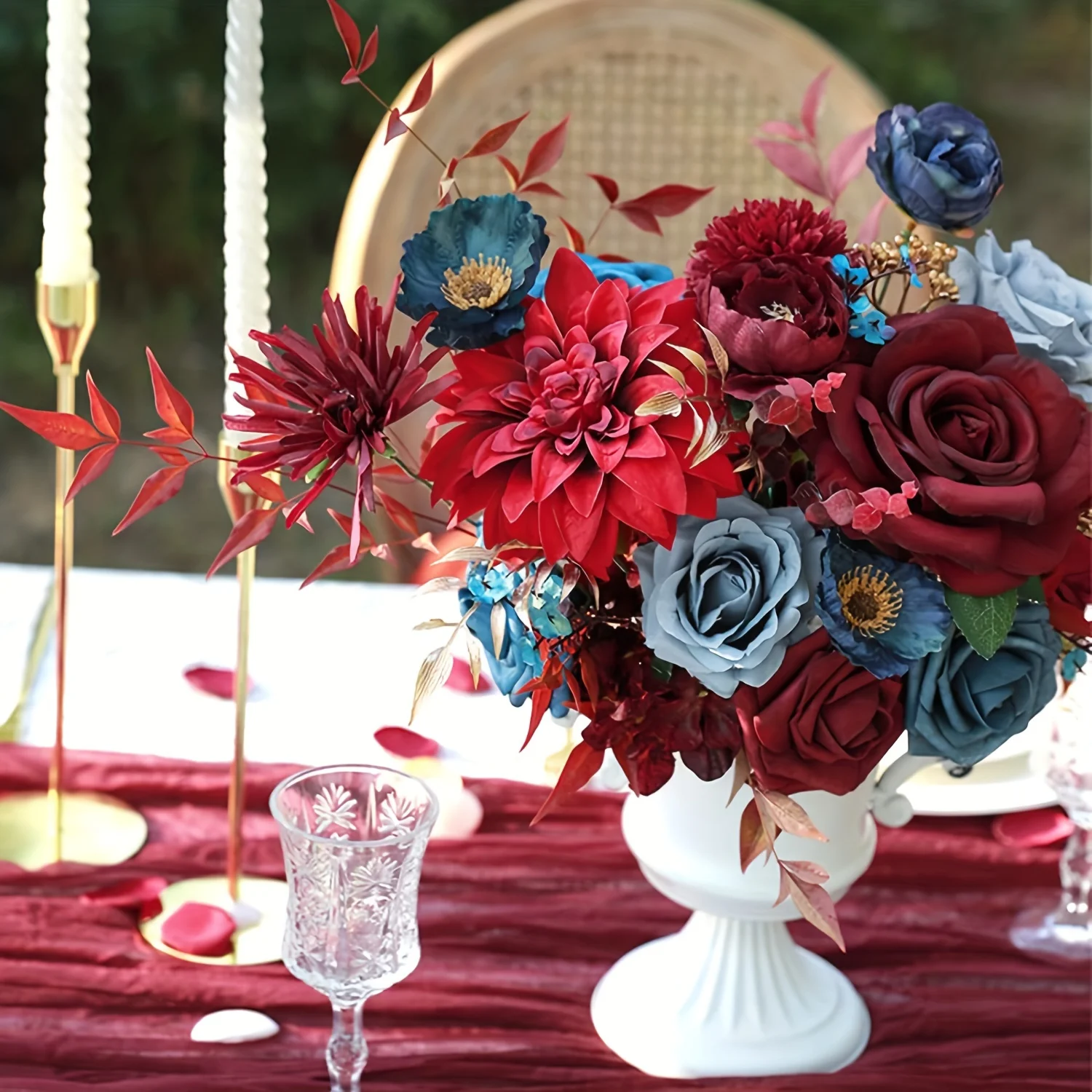 Wine Red Rose Artificial Flowe - огляд і ціна Home Decor Center