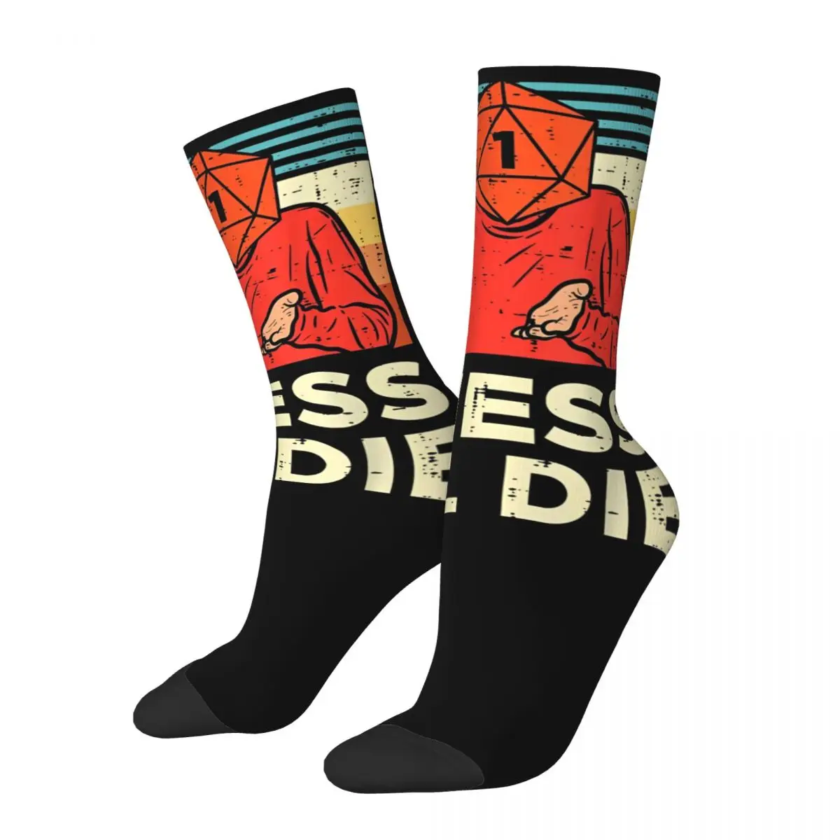 Winter Warm Cool Unisex RPG Gamer Guess I'll Die Retro Socks DnD Sweat Absorbing Skateboard Socks