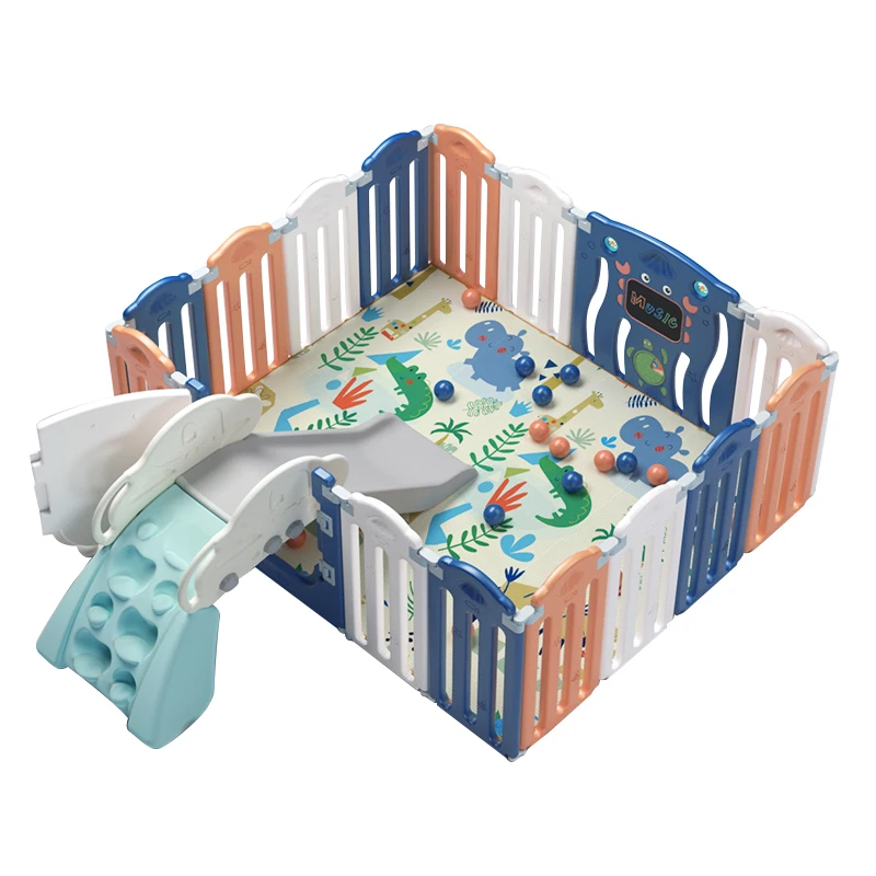 Portable Plastic Kids Indoor Game Playground Modern Fence Folding Color Baby Playpen