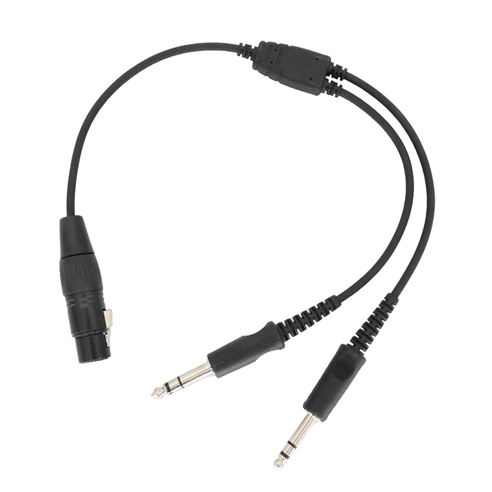 Airbus XLR auf GA Dual Plug 5-poliger Stecker auf Buchse Luftfahrt-Kopfhörerkabel Luftfahrt-Kopfhörerkabel Schwarz für Luftfahrt-Kommunikation