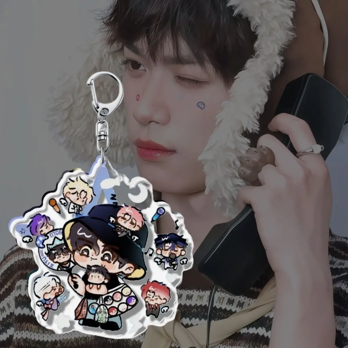 Ziyu المفاتيح عالية الجمال الاكريليك الكرتون قلادة لطيف مروحة الأصدقاء حقيبة هدية الملحقات