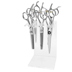 Scissors Holder Professional Salon Shears Display Stand Racks Storage Acrylic Makeup Brush Organizer Barber Hairdressing Supplie