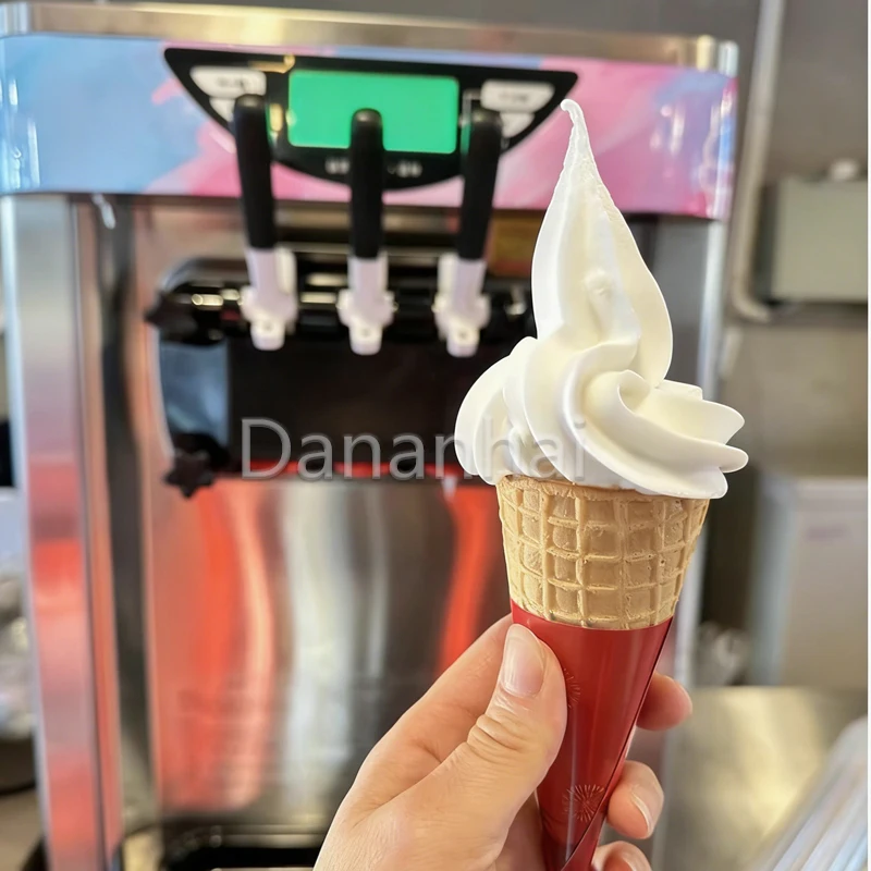 Commercial Three Flavor Ice Cream Maker Small Frozen Yogurt Machine for Business Use
