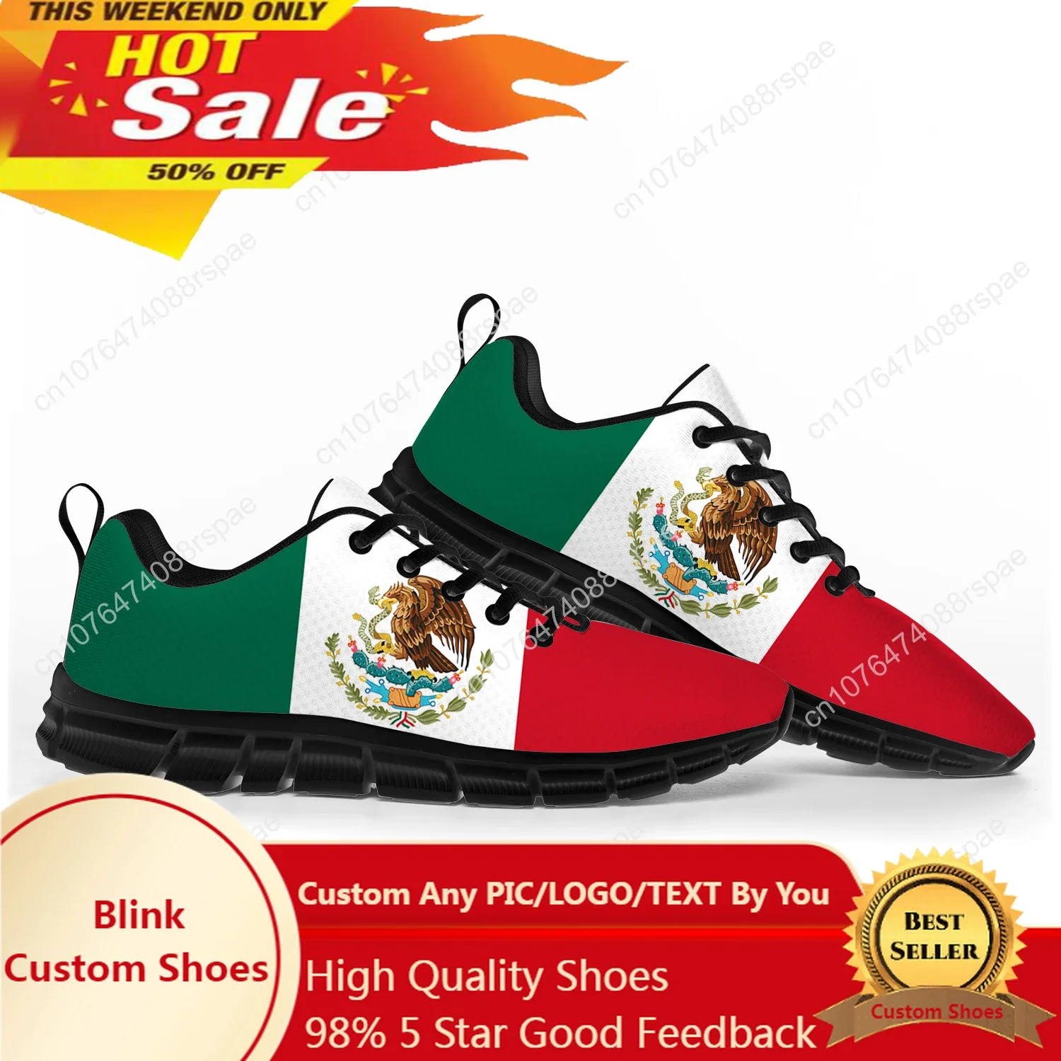 Zapatos deportivos con bandera mexicana para hombres, mujeres, adolescentes, niños, zapatillas casuales de México personalizadas, zapatos de pareja de alta calidad