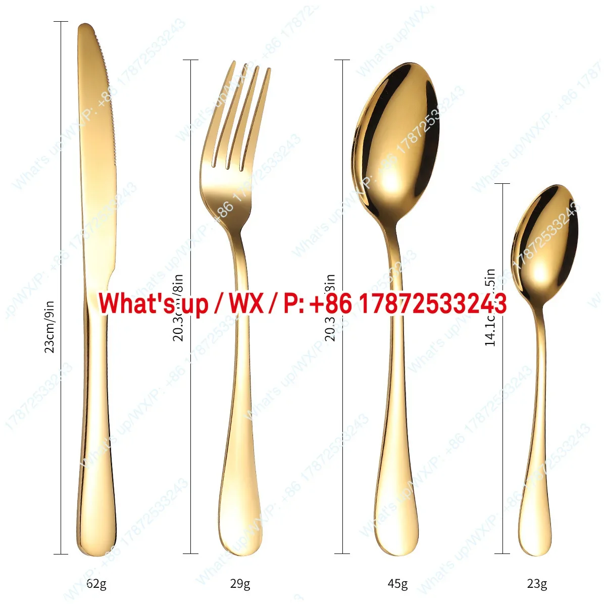 24 piece stainless steel cutlery set, knife, fork, spoon, household storage rack, gold gift box