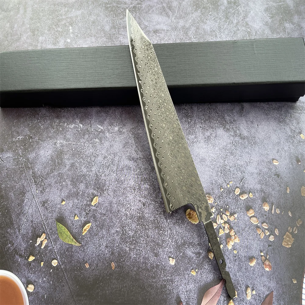 RHON Razor Sharp VG10 Damascus Steel Japanese Kitchen Knives DIY Kiritsuke Slicing Salmon Fish Vegetable Cutting Net Knife Blade