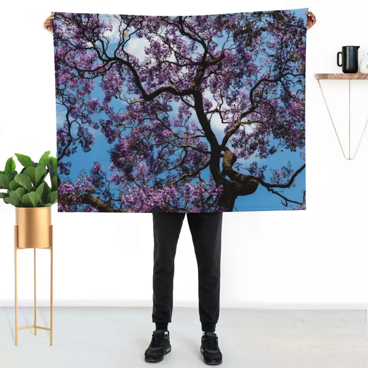 

Gift Idea Jacaranda Throw Blanket Warm Cozy Throw Blanket for Living Room Couch