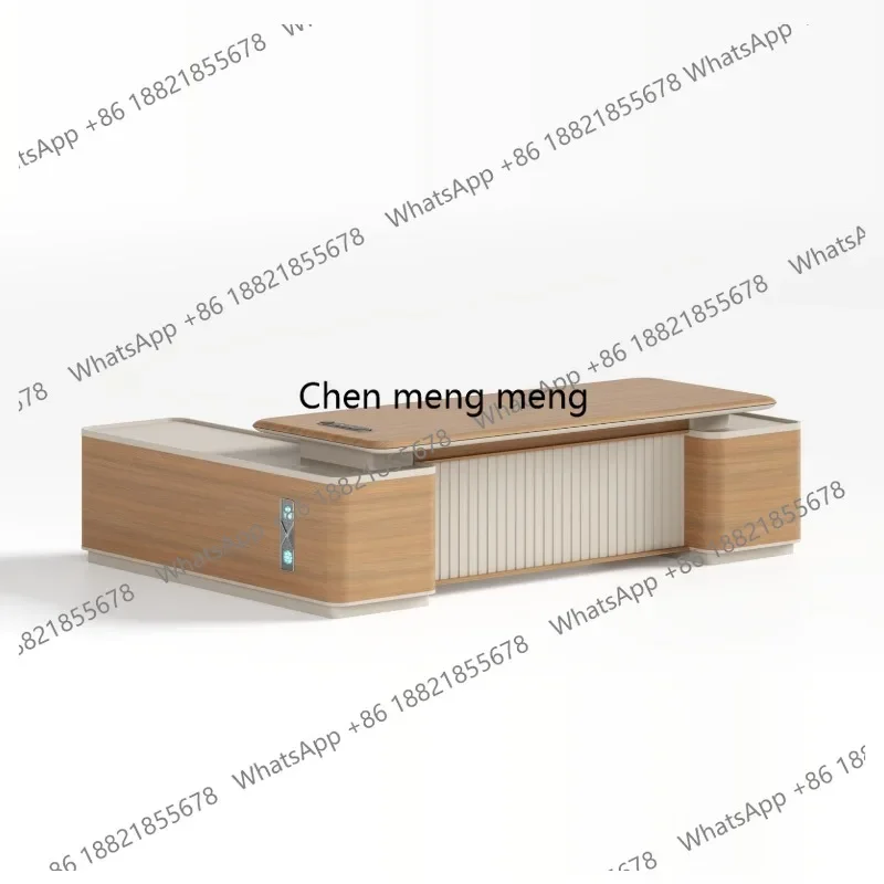 A178Chairperson, General Manager Office Solid Wood Office Boss Desk Painting Simple Modern President Desk Large Class Desk