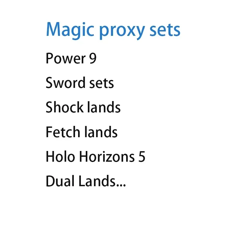 Magical Proxy Sets Regular/Holo/ Foil Cards Top Quality Proxy Playing Cards Gathering Board Game Trading Cards Proxy